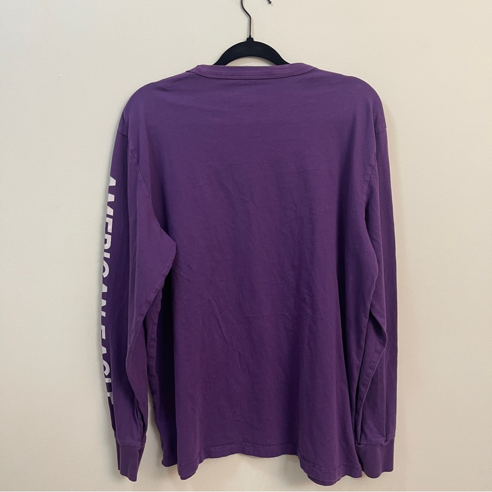 American Eagle Men’s Purple Long Sleeve Graphic T-Shirt in size Large - Picture 3 of 7